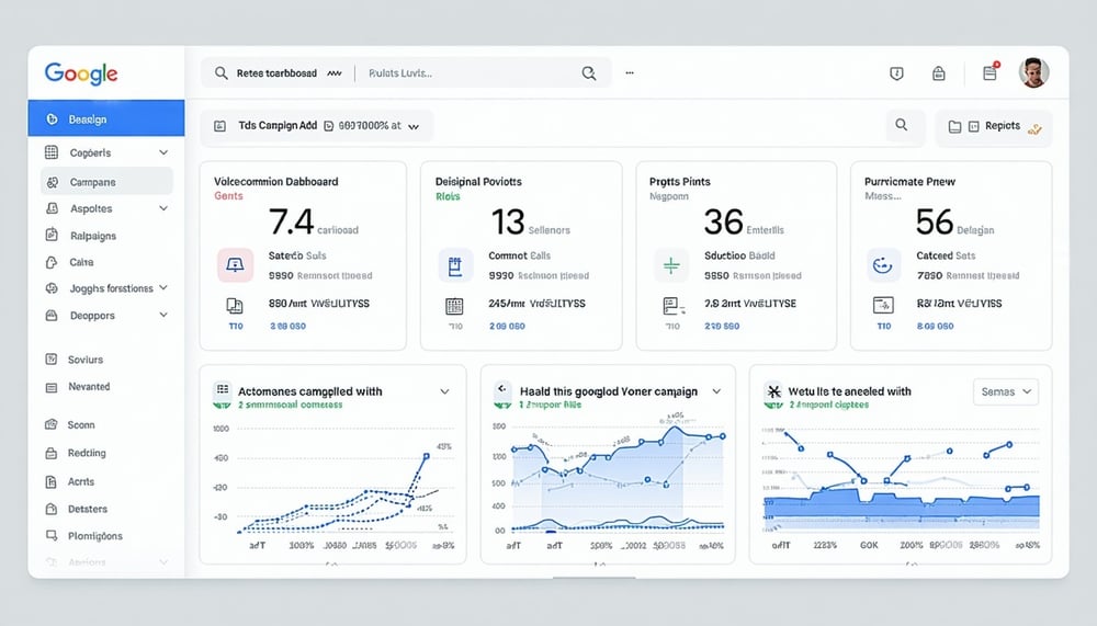 Google Ads campaign dashboard with positive results
